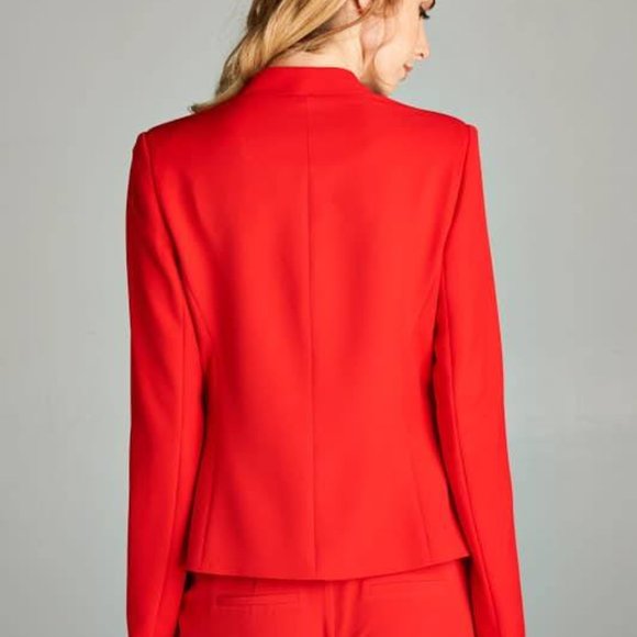 NWT Ovi Red Blazer with zippers - Picture 4 of 5